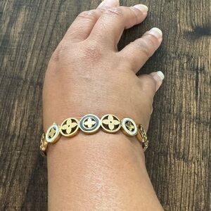 Elegant Gold sInspired Bracelet with Black Accents